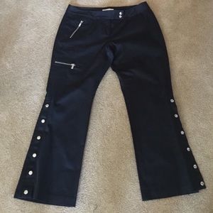 Michael Kors flare pants with snap and zip detail